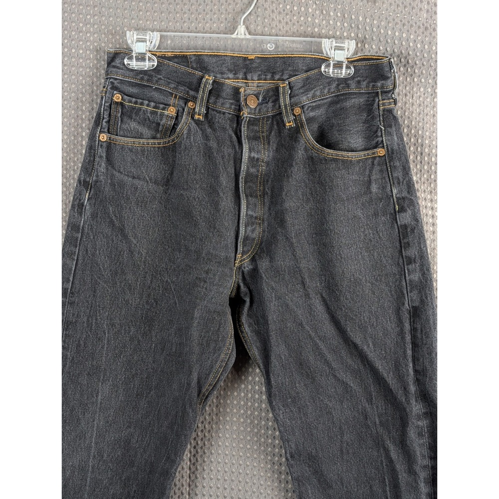 Levis 501XX Button Fly Jeans Mens 33x32 Faded Black Straight Fit Made in Mexico